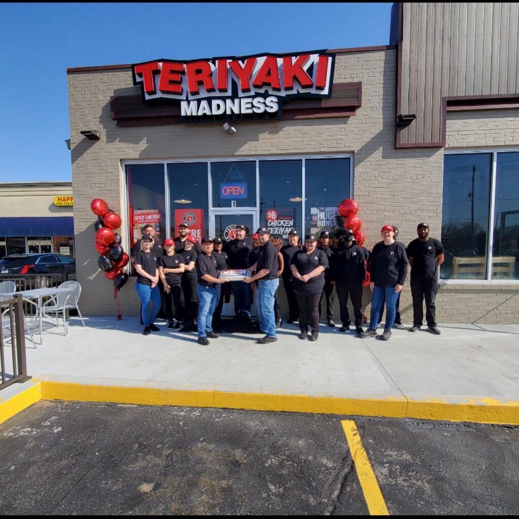 The Teriyaki Madness crew for the Chicago location, celebrating the grand opening