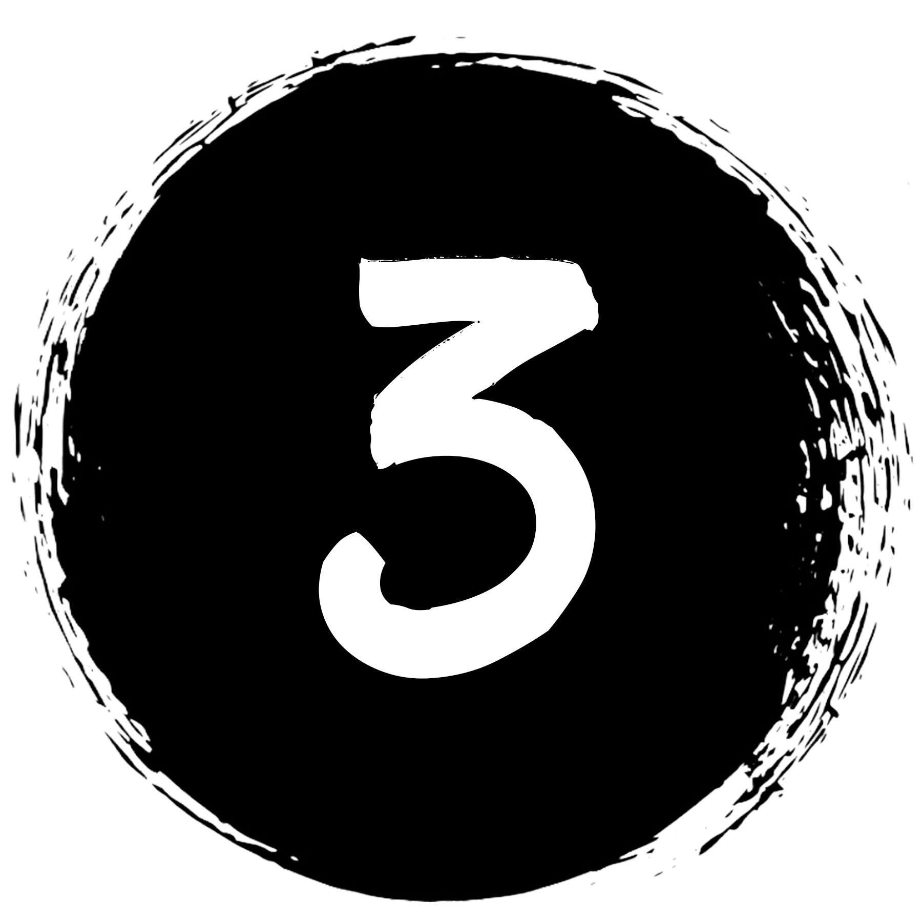 A photo of the number three